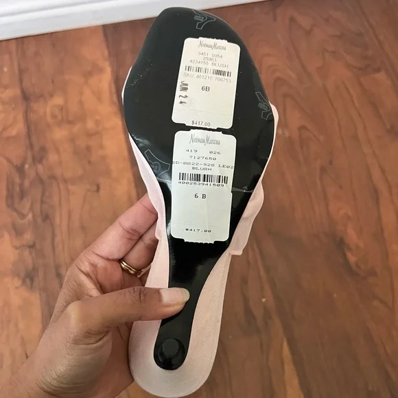 Peter Do women's handkerchief heeled sandals in blush pink Sz 6 - Picture 5 of 5